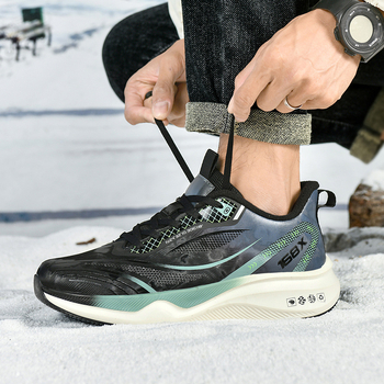 Unisex bežecké tenisky s fleecovou výstelkou na zimu, priedušné, tlmenie nárazov, gumová podrážka (mid-top, šnurovanie)