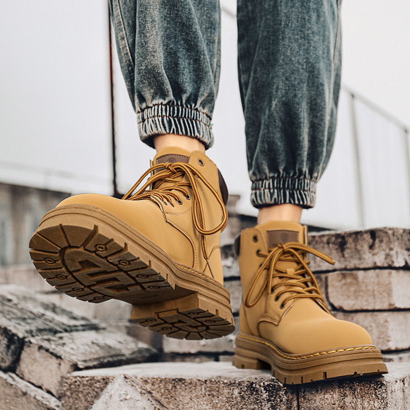 Muške Martin čizme za jesen – gumeni potplat, PU gornjište, protuklizne, prednje vezanje, EVA ulošak