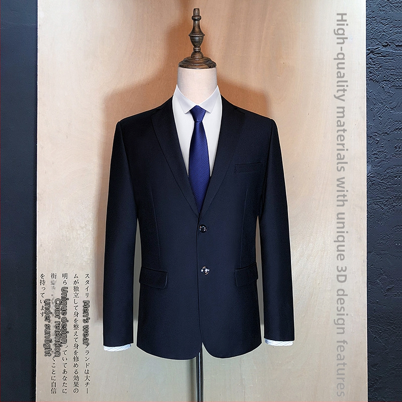 Vyrų kasdieninis kostiumas, visoms sezonoms, laisvas kirpimas, apykaklė su reversu, sintetinių pluoštų mišinys su medvilnine pagrindine medžiaga