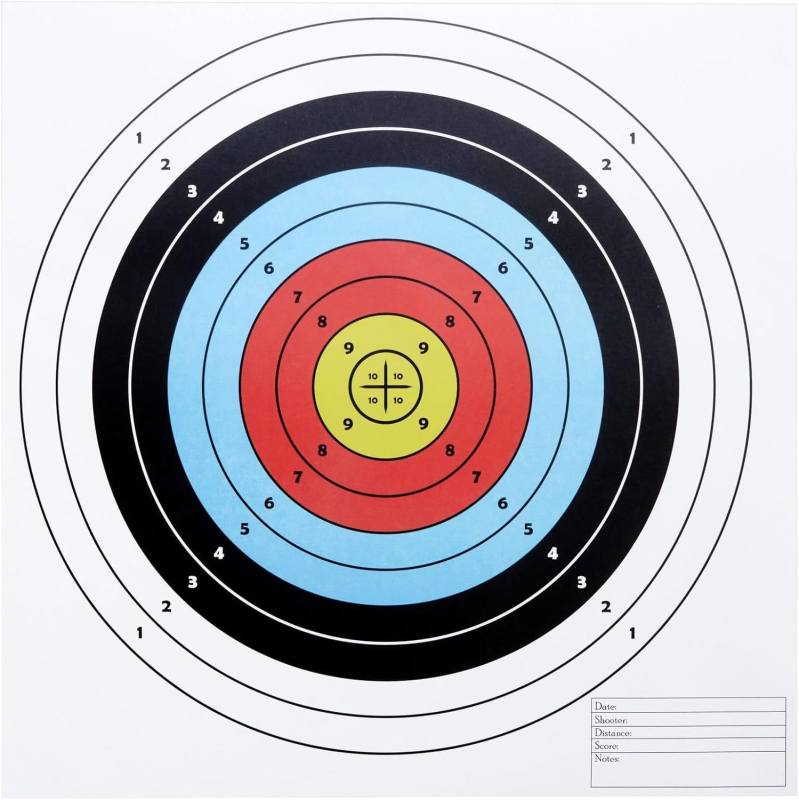 Samoljepljiva ciljna naljepnica za gađanje – kvadratni PVC, debljina 0,1 mm, visoka čvrstoća na rastezanje, otpornost na 65°C, pogodna za trening s oružjem i gađanje lukom
