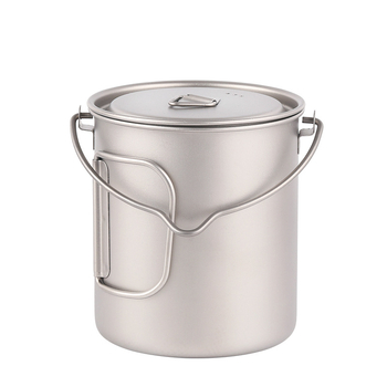 Externá šálka z čistého titánu s skladacím uchom, jednovrstvá dóza na obed s uzáverom 750 ml, valcovitý tvar, vysokoteplotná odolnosť, 120 g