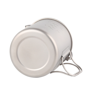 Externá šálka z čistého titánu s skladacím uchom, jednovrstvá dóza na obed s uzáverom 750 ml, valcovitý tvar, vysokoteplotná odolnosť, 120 g