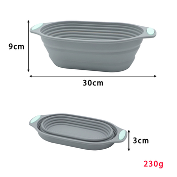 Silikonska ovalna sklopiva posuda za fermentaciju tijesta i pečenje