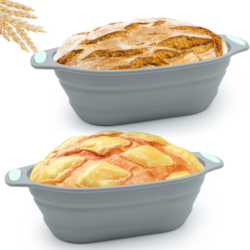 Silikonska ovalna sklopiva posuda za fermentaciju tijesta i pečenje
