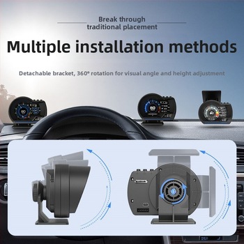 A501 HUD pre auto s OBD, viacfunkčný LCD prístroj, zobrazenie rýchlosti a teploty