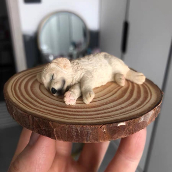 Автомобилен ароматизиращ декоративен елемент с карикатурен златен ретривър, ароматен камък, неправилна форма, марка Bin