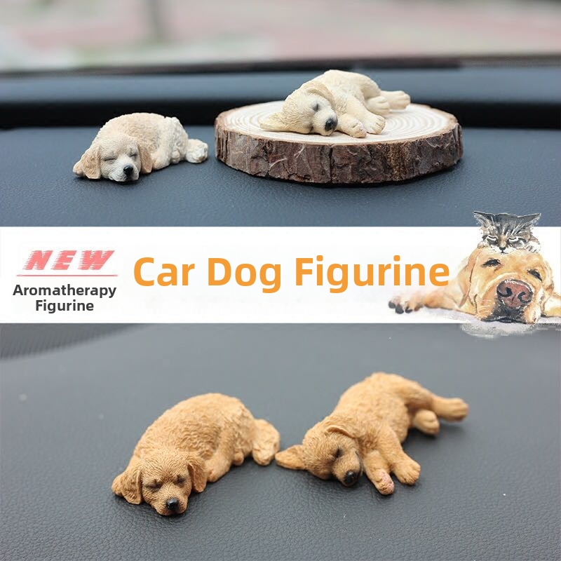 Auto aromaterapeutický ozdobný prvok – kreslený zlatý retriever, aromatický kameň, nepravidelný tvar, značka Bin