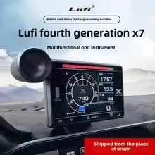 Lefi X7 Automobilový OBD-GPS Viacúčelový Prístroj, Teplota vody, Teplota oleja turbíny, Gyroskop, 12V LCD Displej