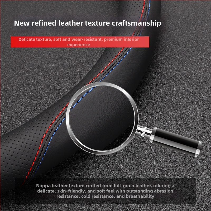 Ādas stūres pārsegs, visām sezonām, biznesa stilā, universāla uzstādīšana