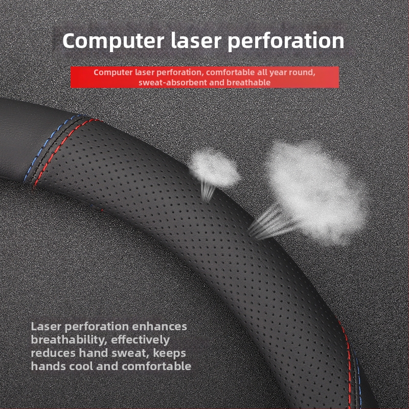Ādas stūres pārsegs, visām sezonām, biznesa stilā, universāla uzstādīšana