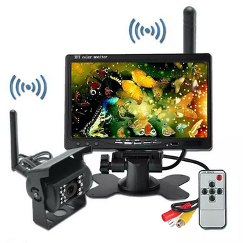 POLARLANDER Display de marșarier auto cu sistem de imagine wireless, model SZCX-24VNZ-7CWXR380, universal