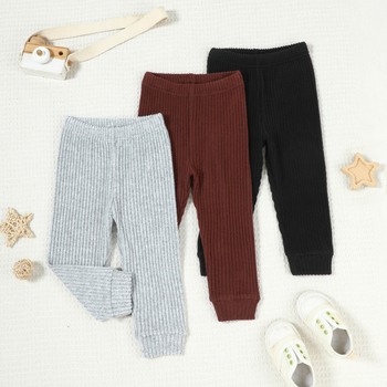 3-dielny detský nohavicový set, Casual, pletený polyester, dlhé nohavice, jednofarebný, pre všetky ročné obdobia, unisex