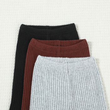 3-dielny detský nohavicový set, Casual, pletený polyester, dlhé nohavice, jednofarebný, pre všetky ročné obdobia, unisex