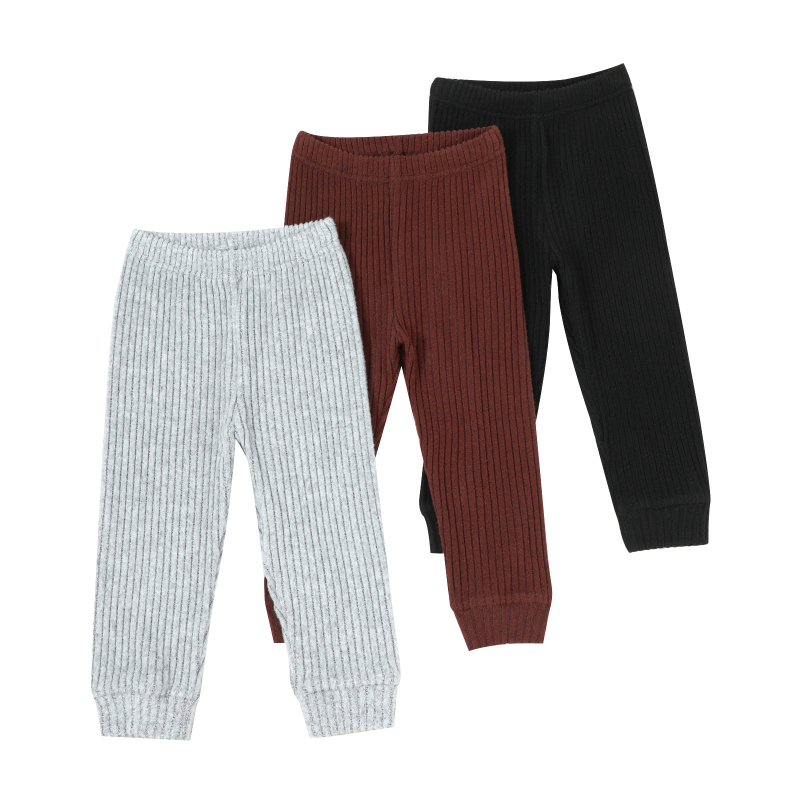 3-dielny detský nohavicový set, Casual, pletený polyester, dlhé nohavice, jednofarebný, pre všetky ročné obdobia, unisex