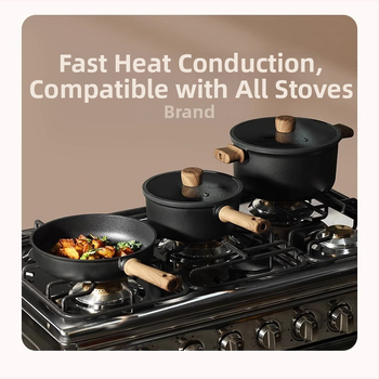 Titanový súbor hrncov s nepriľnavým povrchom, dvojvrstvové dno, kompatibilné s indukciou, 13/16/18 kusov