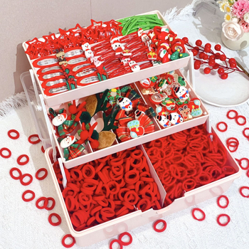 Детски комплект аксесоари за коса — Коледен мотив с принцеса Анна, ръчна изработка, включва лента за коса, диадема и щипки за коса