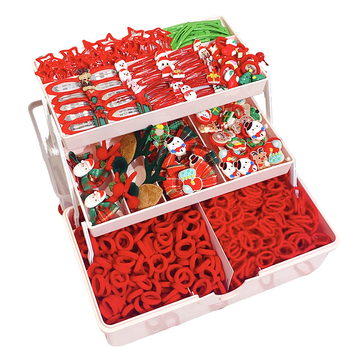 Детски комплект аксесоари за коса — Коледен мотив с принцеса Анна, ръчна изработка, включва лента за коса, диадема и щипки за коса