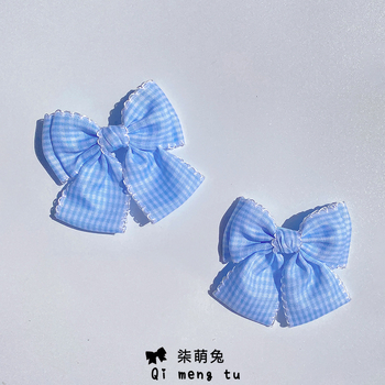 Spinka do vlasov s mašličkou a káro vzorom – detský doplnok do vlasov z zliatiny, leto 2024