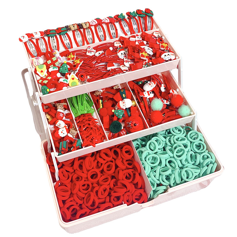 Sada vlasových doplnkov — ručne vyrábaná, vianočný kreslený motív, dizajn kresleného hrdinu, Séria princezien, kombinovaný set spon na vlasy a gumičiek