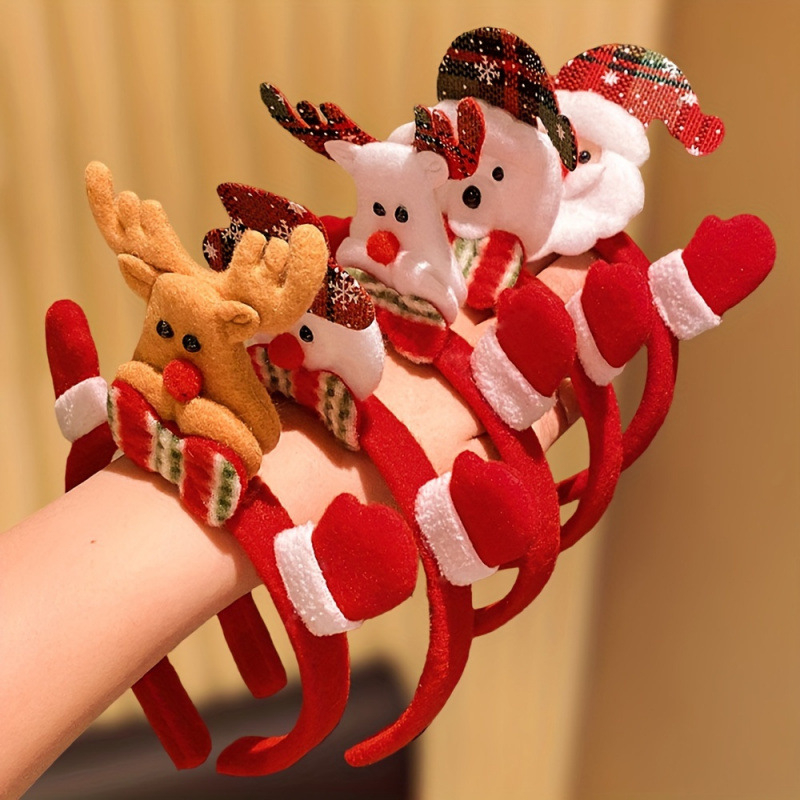 Čelenky s ozdobami v tvare soba a snehuliaka (Produktový kód jd601099691657283; Materiál: polyesterové vlákno; Kategória: Clips; Spustenie: Zima 2022)