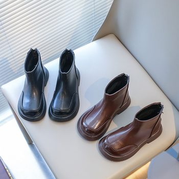 Dječje martinke za djevojčice, jesen-zima 2023, do sredine potkoljenice, stražnji zatvarač, protuklizna PU potplat