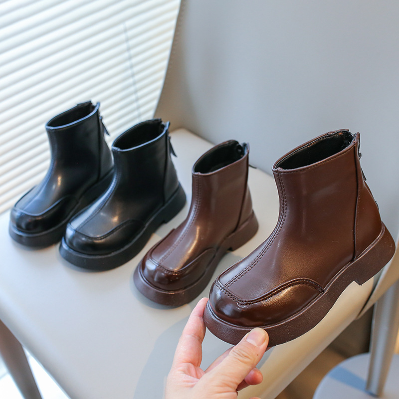 Dječje martinke za djevojčice, jesen-zima 2023, do sredine potkoljenice, stražnji zatvarač, protuklizna PU potplat