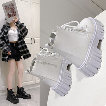 Ženske Martin čizme, plus size – nizak shaft, okrugli vrh, PU gornji dio, gumeni đon, bočni zatvarač