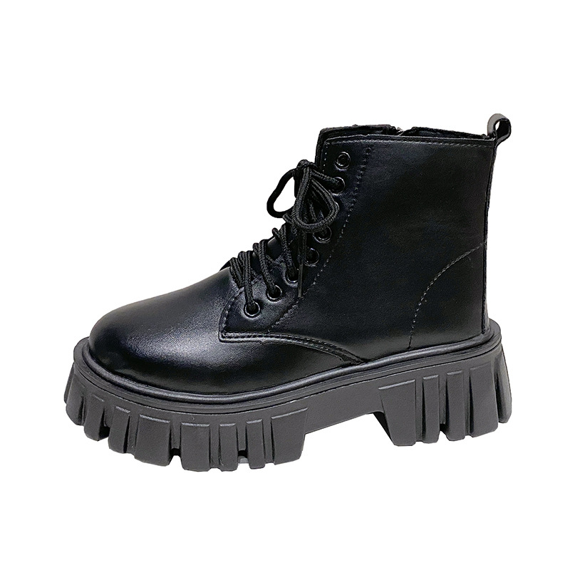 Ženske Martin čizme, plus size – nizak shaft, okrugli vrh, PU gornji dio, gumeni đon, bočni zatvarač