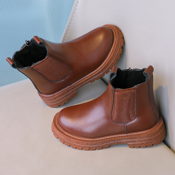 Dječje čizme do gležnja u korejskom stilu, bočni zatvarač, gumena potplata, umjetna koža