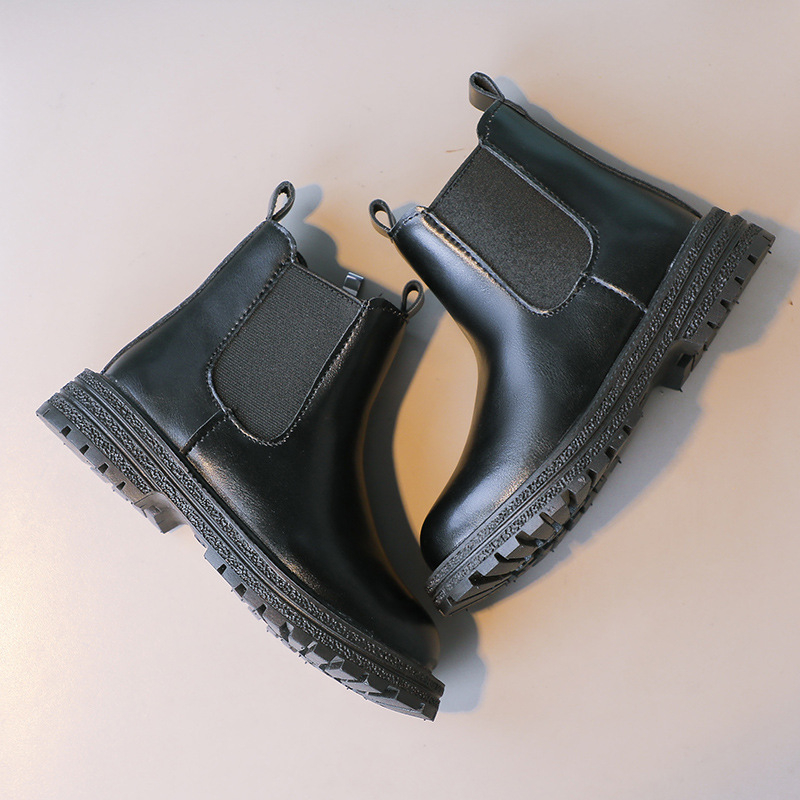 Dječje čizme do gležnja u korejskom stilu, bočni zatvarač, gumena potplata, umjetna koža