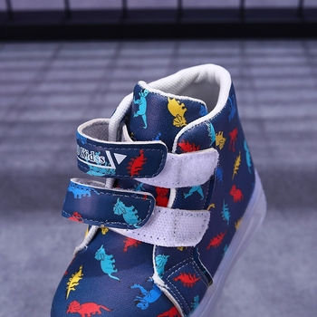 LED cipele s dinosauruse za djecu - gornji dio od umjetne kože, Velcro kopčanje, prozračne i lagane, vodootporne, PVC đon, unisex, za uzrast 1–6 godina