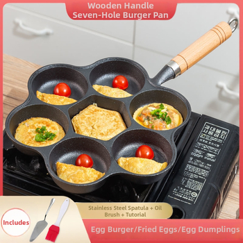 Ljevani željezni tiganj za prženje – antiadhesijski, ravno dno, višeslojno dno, kompatibilan s plinskim i indukcijskim pločama