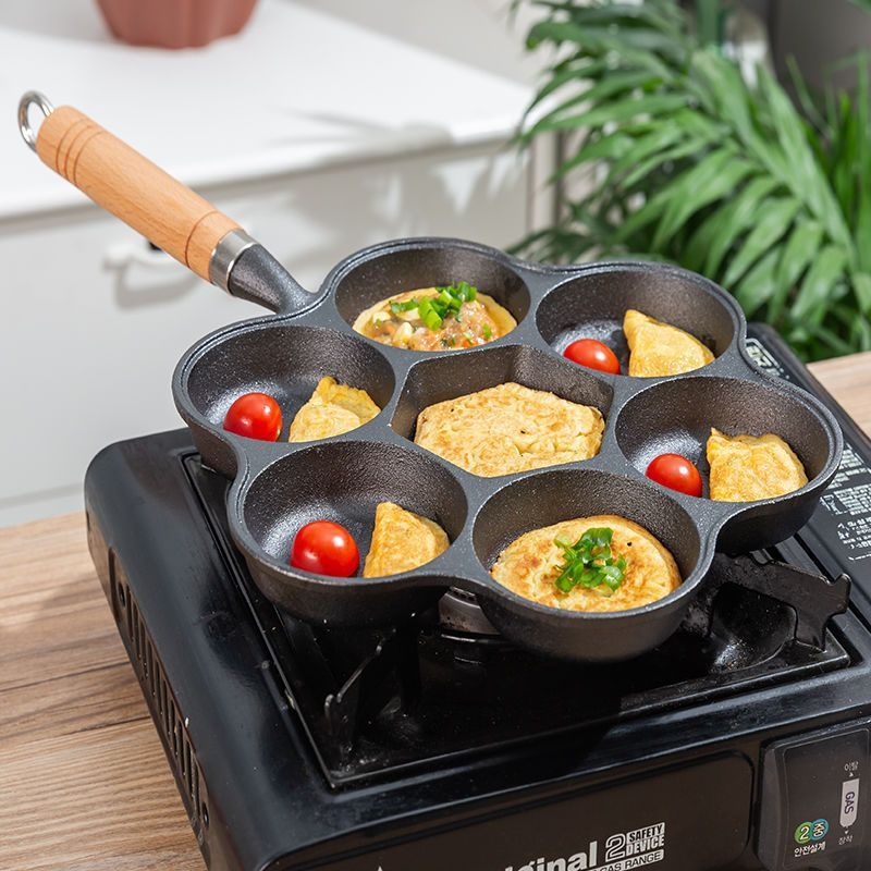 Ljevani željezni tiganj za prženje – antiadhesijski, ravno dno, višeslojno dno, kompatibilan s plinskim i indukcijskim pločama