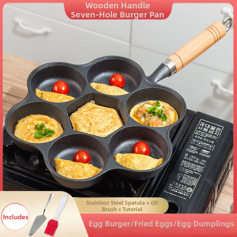 Ljevani željezni tiganj za prženje – antiadhesijski, ravno dno, višeslojno dno, kompatibilan s plinskim i indukcijskim pločama