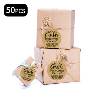 50 okrúhlych papierových štítkov na darčeky s kvetinovým vzorom, 10 m šnúrka — exportne exkluzívny výrobok pre Európu, Južnú a Severnú Ameriku