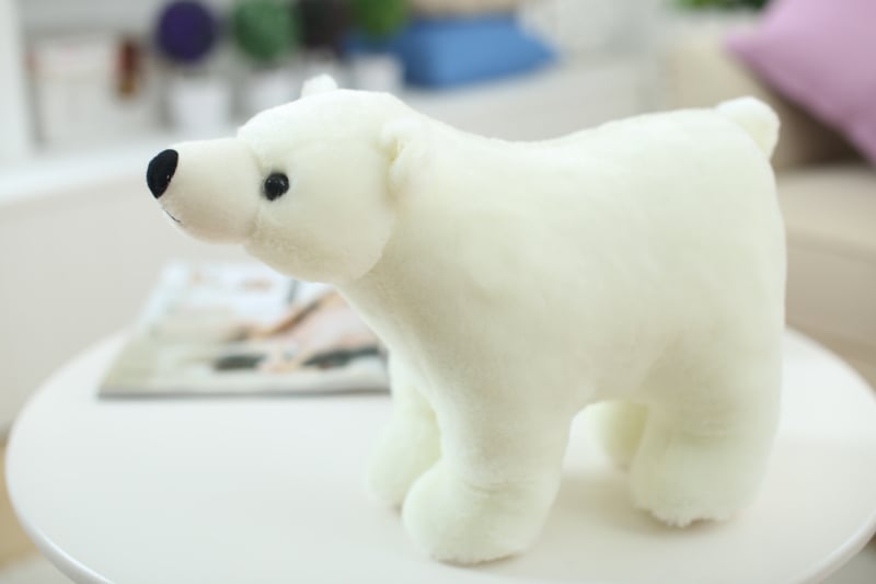 Urs polar de pluș – păpușă din pluș cu blană scurtă și umplutură PP bumbac (Vârsta 7–14 ani)