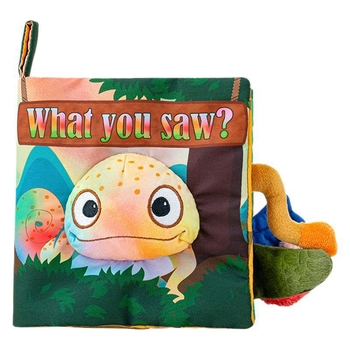 Carte de stofă interactivă cu coadă pentru bebeluși și copii mici, lavabilă, mușcabilă și rezistentă la rupere, jucărie educațională pentru primii ani