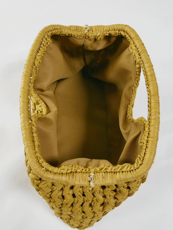 Ženska torbica od slame u stilu urbane jednostavnosti, dumpling-type oblik, podstava poliester, ljeto 2025