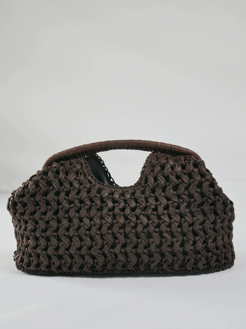 Ženska torbica od slame u stilu urbane jednostavnosti, dumpling-type oblik, podstava poliester, ljeto 2025