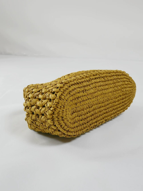 Ženska torbica od slame u stilu urbane jednostavnosti, dumpling-type oblik, podstava poliester, ljeto 2025