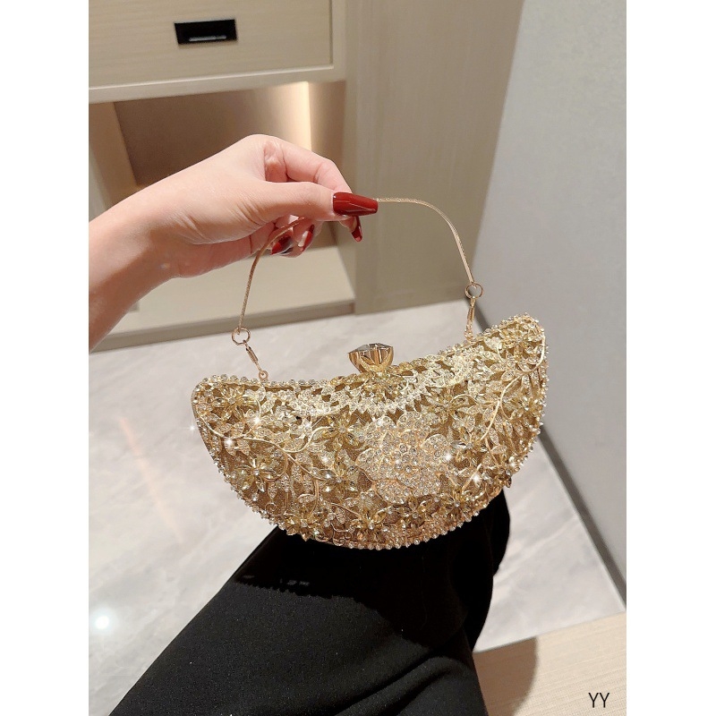 Kristalna box clutch torbica, jastučastog oblika, magnetska kopča, pretinac za telefon