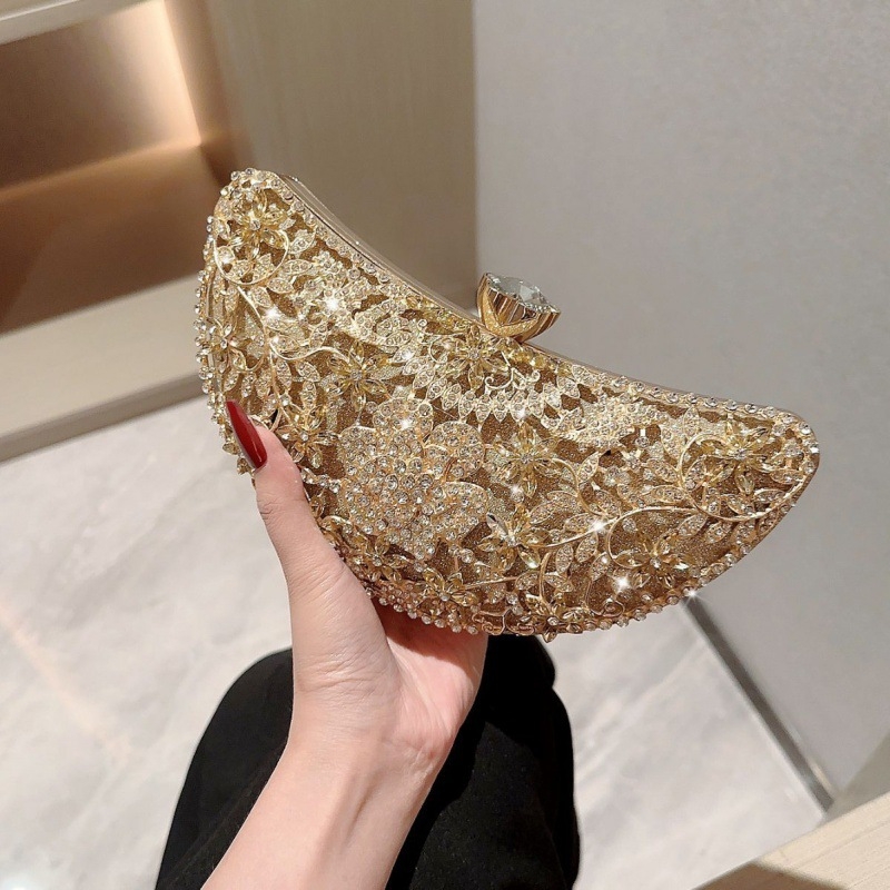 Kristalna box clutch torbica, jastučastog oblika, magnetska kopča, pretinac za telefon