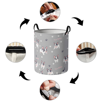 Koš za rublje s motivom psa, od netkanog materijala, sklopiv i prenosiv za kućnu i kupaonicu