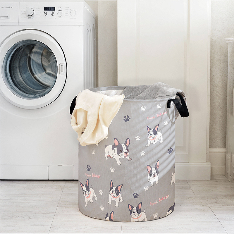 Koš za rublje s motivom psa, od netkanog materijala, sklopiv i prenosiv za kućnu i kupaonicu