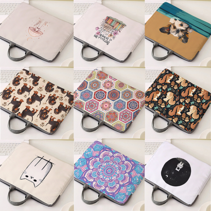 MONSTD Калъф за лаптоп за защита – 600D, райе, градски минималистичен стил, дишащ, износоустойчив, удароустойчив, подплата от полиестер