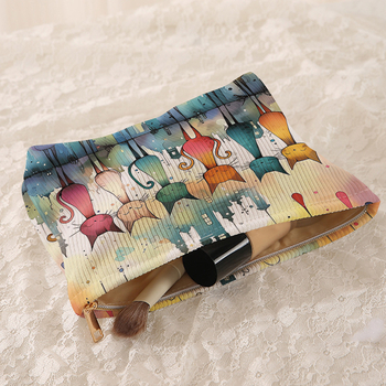 Corduroy kozmetička i toaletna torbica, ultralagana, prozračna, antibakterijska, proširiva, gradsko minimalistički stil, podstava poliester