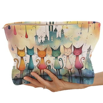 Corduroy kozmetička i toaletna torbica, ultralagana, prozračna, antibakterijska, proširiva, gradsko minimalistički stil, podstava poliester