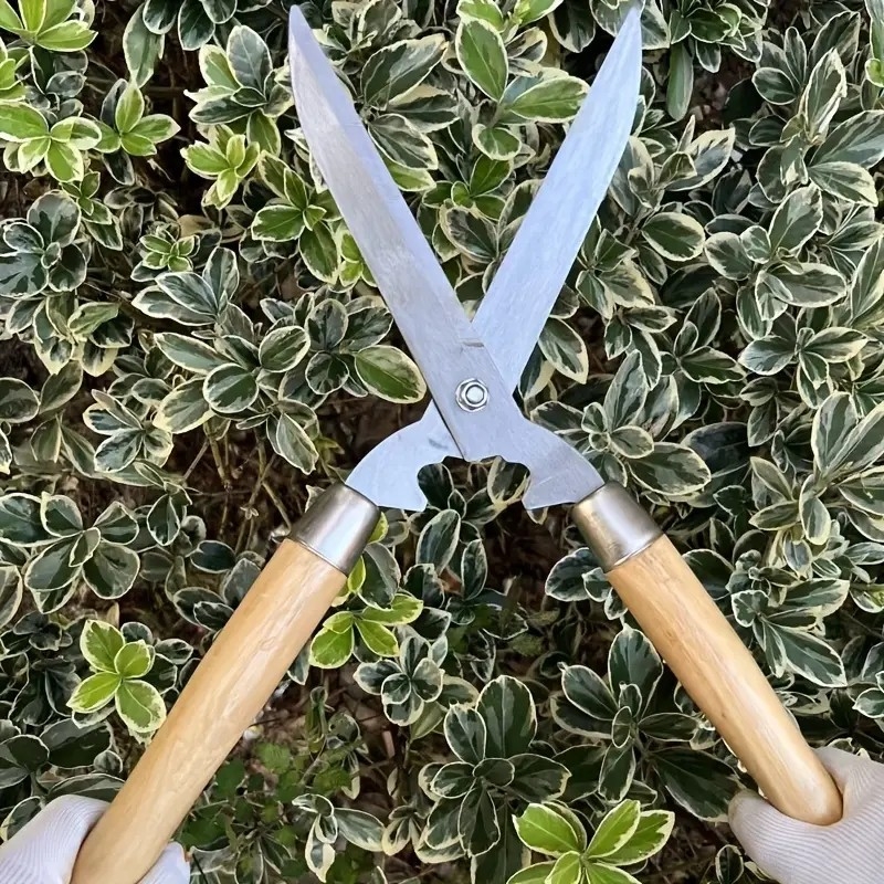 Záhradné nožnice na prerezávanie s drevenou rúčkou, ostrá čepeľ