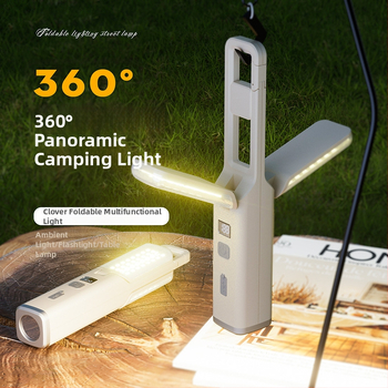 LED kempingová lampa, skladacia a prenosná, nabíjateľná, 3,7V 10W, vhodná pre stany a internáty, zavesiteľný dizajn