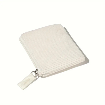 Corduroy kockasti novčanik s zatvaračem, prostor za ruž, prilagodljiv logotip